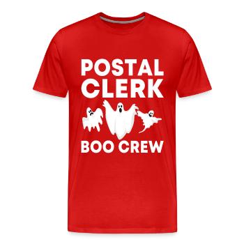 Postangestellte Halloween Kostüm - Männer Premium Bio T-Shirt - Rot - Vorne - Damien (186cm)