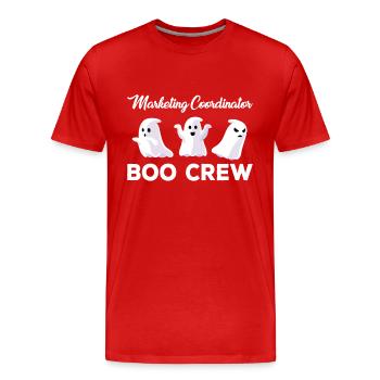 Coordonnatrice marketing Boo Crew Costume d’Halloween - T-shirt bio Premium Homme - rouge - Devant - Damien (186cm)