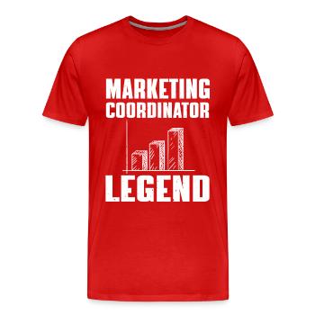 Funny Marketing Coordinator Legend - Men's Premium Organic T-Shirt - red - Front - Damien (186cm)