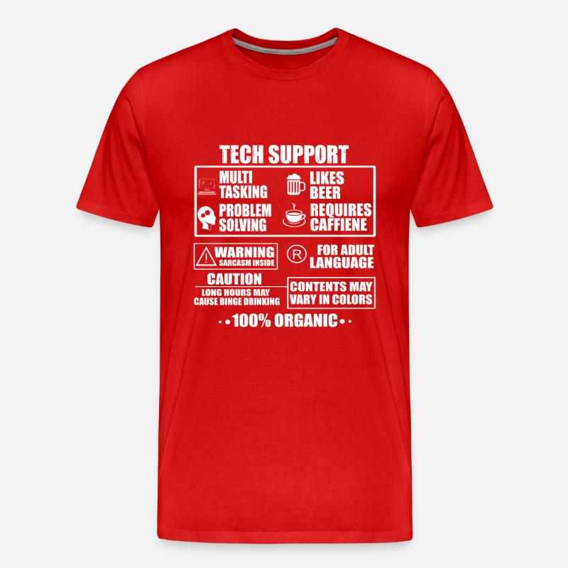 Tech Support - Männer Premium Bio T-Shirt - Rot