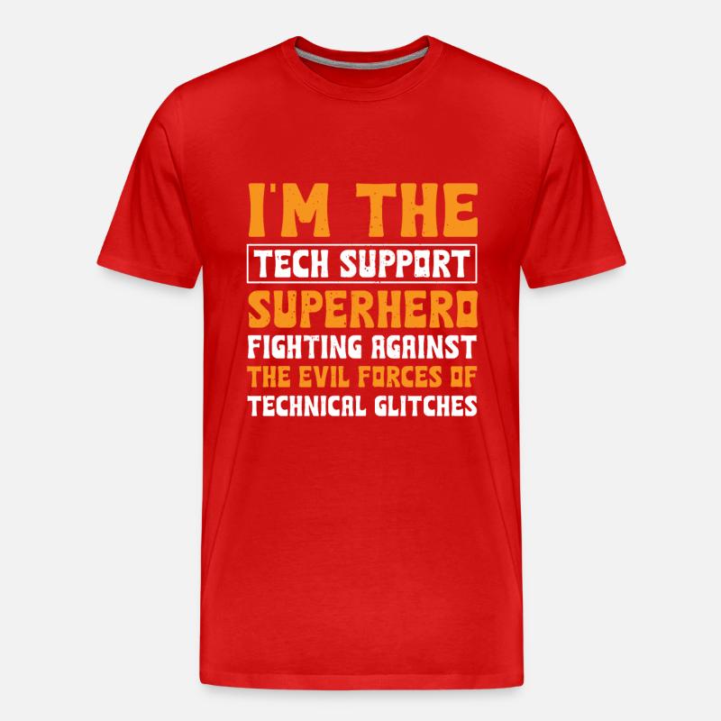 Technischer Support Superheld - Männer Premium Bio T-Shirt - Rot