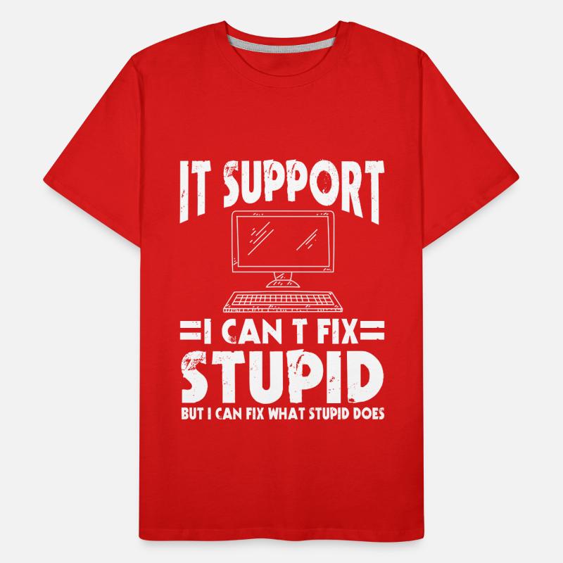 Ironisches IT Support Computer Geschenk Männer Premium Bio T-Shirt