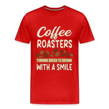 Great Coffee Roasting Outfit - Men's Premium Organic T-Shirt - red - Front - Damien (186cm)