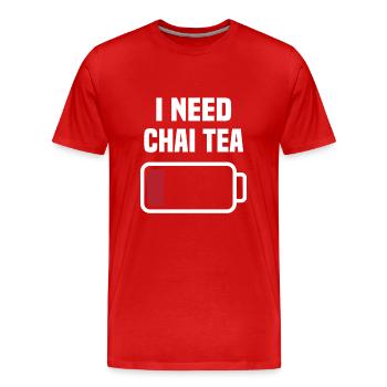 Chai Tea - Men's Premium Organic T-Shirt - red - Front - Damien (186cm)