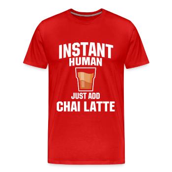 Chai Latte Liebhaber Humor - Männer Premium Bio T-Shirt - Rot - Vorne - Damien (186cm)
