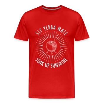 Grand cadeau Yerba Mate - T-shirt bio Premium Homme - rouge - Devant - Damien (186cm)