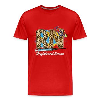 Infirmière autorisée cool - T-shirt bio Premium Homme - rouge - Devant - Damien (186cm)