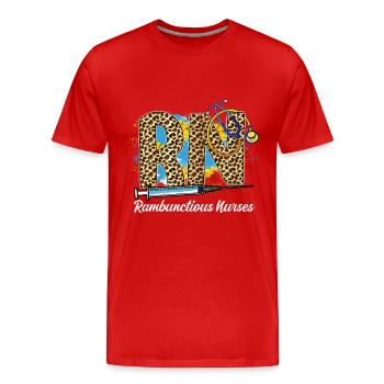Cadeau d’humour d’infirmière autorisée - T-shirt bio Premium Homme - rouge - Devant - Damien (186cm)