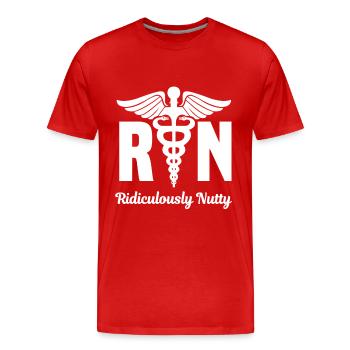 Infirmière autorisée Rn Ridiculous - T-shirt bio Premium Homme - rouge - Devant - Damien (186cm)