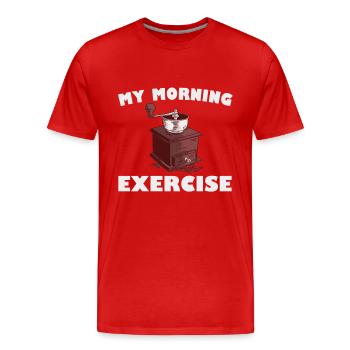 Coffee Grinder Coffee Grinding - Men's Premium Organic T-Shirt - red - Front - Damien (186cm)