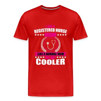 Infirmière autorisée Fête des mères - T-shirt bio Premium Homme - rouge - Devant - Damien (186cm)