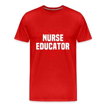 Infirmière instructrice - T-shirt bio Premium Homme - rouge - Devant - Damien (186cm)