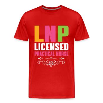 Infirmière auxiliaire autorisée - T-shirt bio Premium Homme - rouge - Devant - Damien (186cm)