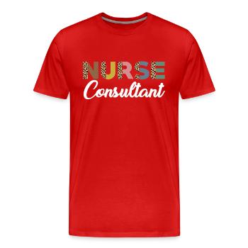 Infirmière consultante mignonne - T-shirt bio Premium Homme - rouge - Devant - Damien (186cm)
