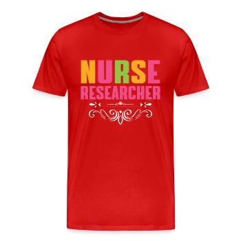 Chercheur en sciences infirmières Outfit Recherche en sciences infirmières - T-shirt bio Premium Homme - rouge - Devant - Damien (186cm)