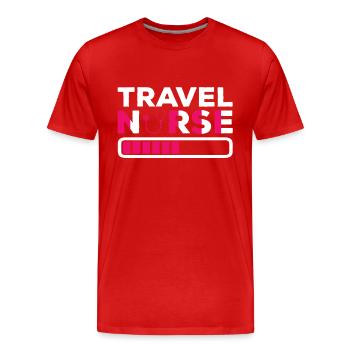 Temporary Employment Nursing Nurse - Men's Premium Organic T-Shirt - red - Front - Damien (186cm)