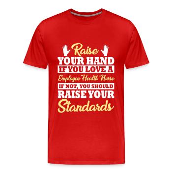 Betriebskrankenschwester Spruch - Männer Premium Bio T-Shirt - Rot - Vorne - Damien (186cm)