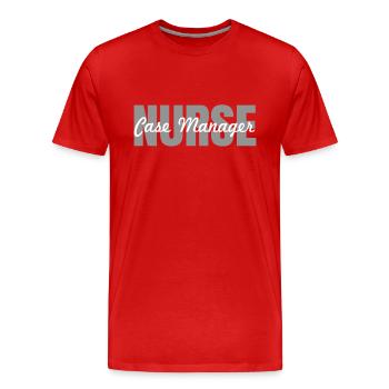 Care Manager - Men's Premium Organic T-Shirt - red - Front - Damien (186cm)