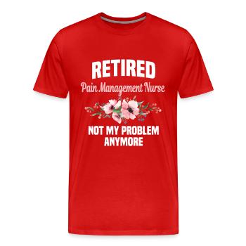 Infirmière en soulagement de la douleur - T-shirt bio Premium Homme - rouge - Devant - Damien (186cm)