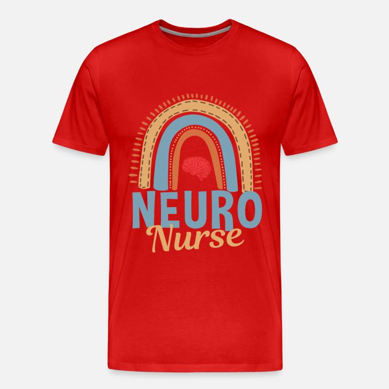 Neuro Krankenschwester Regenbogen - Männer Premium Bio T-Shirt - Rot