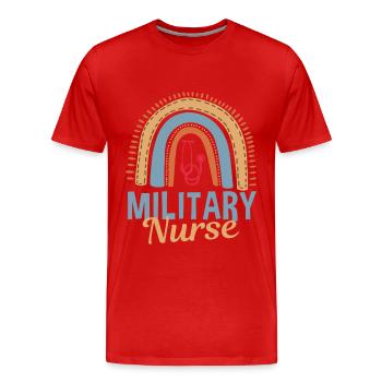 Niedlicher Militärkrankenschwester Regenbogen - Männer Premium Bio T-Shirt - Rot - Vorne - Damien (186cm)