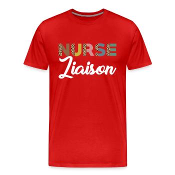 Connection sister leopard print design - Men's Premium Organic T-Shirt - red - Front - Damien (186cm)