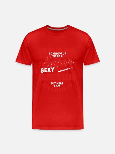 Funny Aesthetic Nurse Cosmetic - Men's Premium Organic T-Shirt - red