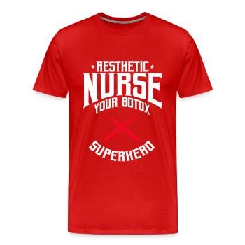 Infirmière esthétique Dicton - T-shirt bio Premium Homme - rouge - Devant - Damien (186cm)