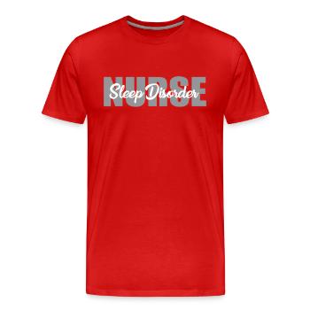 Laboratoire du sommeil de l’infirmière spécialisée dans les troubles du sommeil - T-shirt bio Premium Homme - rouge - Devant - Damien (186cm)