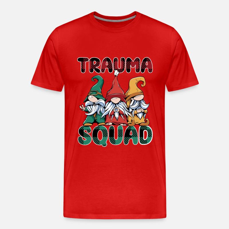 Trauma Squad Gnomes Notfallkrankenpflege - Männer Premium Bio T-Shirt - Rot