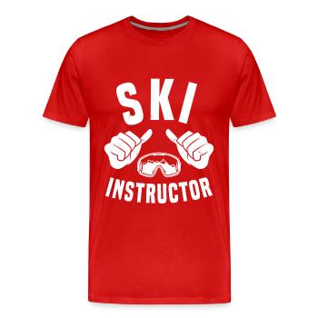 Moniteur de ski ski briller cours de ski - T-shirt bio Premium Homme - rouge - Devant - Damien (186cm)