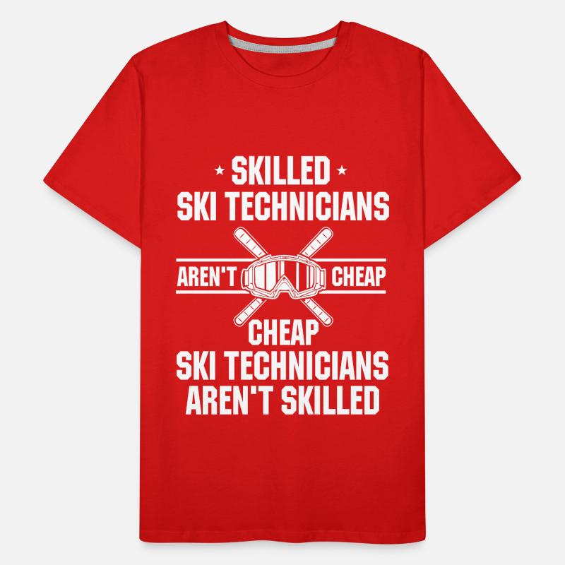 Drôle de technicien de ski cadeau T-shirt bio Premium Homme