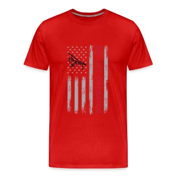 USA Flag Ski Lift Operator America - Men's Premium Organic T-Shirt - red - Front - Damien (186cm)