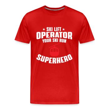 Funny gift for ski lift operators - Men's Premium Organic T-Shirt - red - Front - Damien (186cm)
