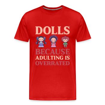 Poupée de collection de poupée de collection drôle - T-shirt bio Premium Homme - rouge - Devant - Damien (186cm)