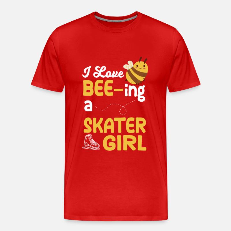 Niedliche Eislaufmädchen Eiskunstläuferin - Männer Premium Bio T-Shirt - Rot
