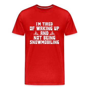 Motoneige - T-shirt bio Premium Homme - rouge - Devant - Damien (186cm)