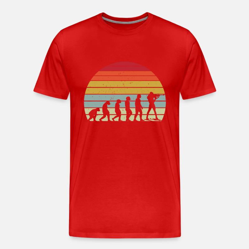 Biathlon Evolution - Männer Premium Bio T-Shirt - Rot