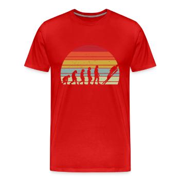 Skispringen Evolution - Männer Premium Bio T-Shirt - Rot - Vorne - Damien (186cm)