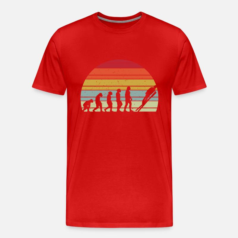 Skispringen Evolution - Männer Premium Bio T-Shirt - Rot