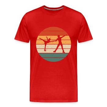 Tenue de danse sur glace rétro patinage sur glace - T-shirt bio Premium Homme - rouge - Devant - Damien (186cm)