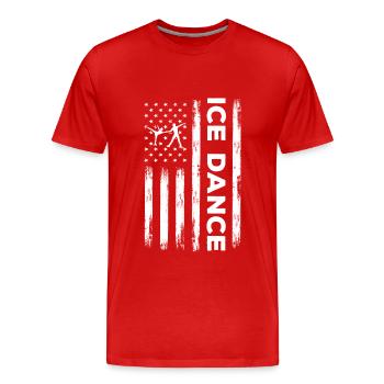 États-Unis Danse sur glace Amérique - T-shirt bio Premium Homme - rouge - Devant - Damien (186cm)