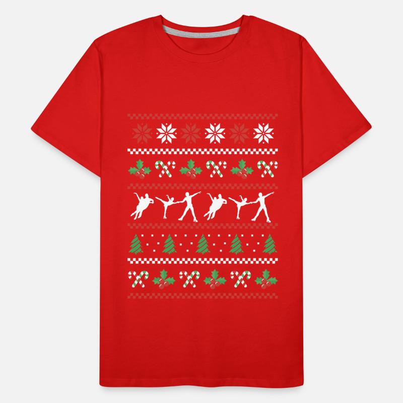 Conception de danse sur glace de Noël laid T-shirt bio Premium Homme