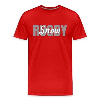 Rugby des neiges - T-shirt bio Premium Homme - rouge - Devant - Damien (186cm)