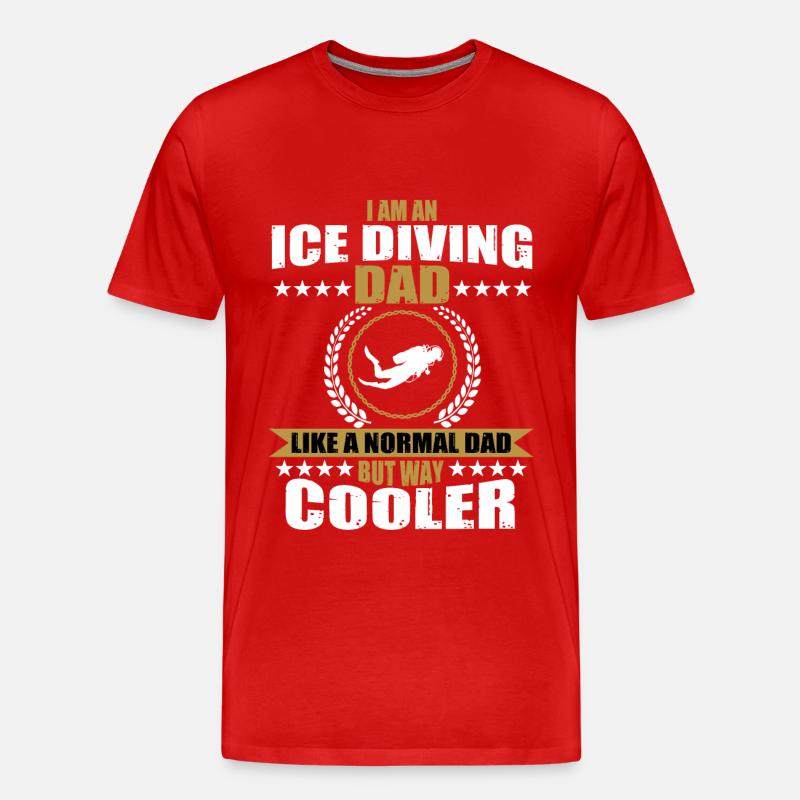 Lustiger Eistaucher Papa - Männer Premium Bio T-Shirt - Rot