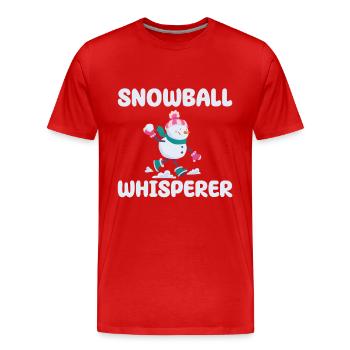 Chuchoteur boule de neige - T-shirt bio Premium Homme - rouge - Devant - Damien (186cm)