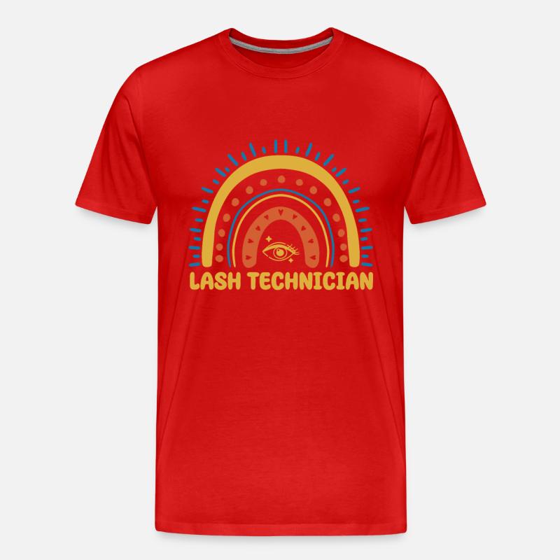 Lash Tech Boho Rainbow - Men's Premium Organic T-Shirt - red