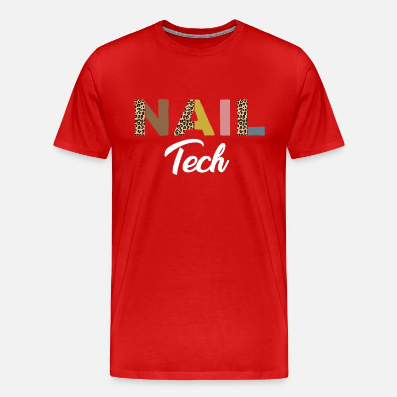 Nageltechnikerin Leopardenmuster - Männer Premium Bio T-Shirt - Rot