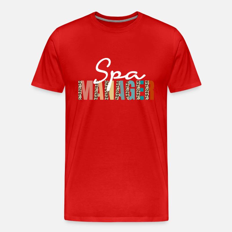 Spa Manager Leopardenmuster - Männer Premium Bio T-Shirt - Rot