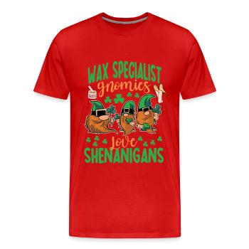 Wax Specialist Shenanigan's St. Patrick's Day - Men's Premium Organic T-Shirt - red - Front - Damien (186cm)